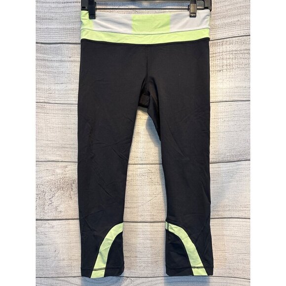 Lululemon Inspire Crop II Black Tonka Stripe - Picture 1 of 2